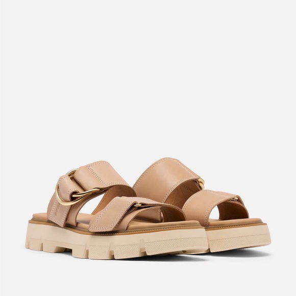 SOREL REIN CB SLIDE SANDALS IN HONEST BEIGE 7 - Picture 4 of 11